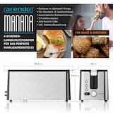 thumbnail of Arendo Edelstahl Toaster Langschlitz 4 Scheiben - Defrost Funktion - wärmeisolierendes Gehäuse - mit integrierten Brötchenaufsatz - Krümelschublade