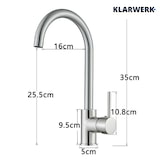 thumbnail of JULIE | Niederdruck Edelstahl Küchenarmatur Silber gebürstet | Schlichter Gastro Wasserhahn für Boiler 3 Anschlüsse | Mischbatterie Küche