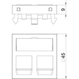 thumbnail of OBO Bettermann Datentechnikträger DTG-2PA AL1 6119230
