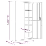 thumbnail of Décoshop26 - Büroschrank mit Schubladen 4 Einlegeböden 105 x 40 x 180 cm weißer Stahl DEC024519