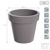 thumbnail of Prosperplast - LEXO ROUND 92L Topf - 60x60x55cm in Steingrau farbe