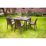 thumbnail of Dmora Tavolo da esterno Giove, Tavolo rettangolare da giardino, Tavolo da giardino multiuso effetto rattan, 100% Made in Italy, 150x90h74 cm, Marrone