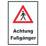 thumbnail of Achtung Fußgänger Schild A3 (297x420mm)