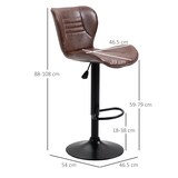 thumbnail of HOMCOM Set 2 Sgabelli Bar Finta Pelle con Altezza Regolabile Marrone
