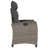 thumbnail of vidaXL Gartensessel mit Beistelltisch Verstellbar Grau Poly Rattan, Garten Liegestuhl, Outdoor Stuhl, Sessel, Gartensessel, Stuhl, Gartenstuhl