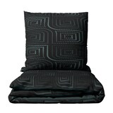 thumbnail of Baumwolle Bettwäsche 200x220 cm Schwarz Petrol Punkte Wendeseite mit Reißverschluss