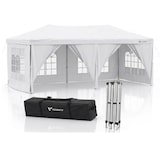 thumbnail of Pack 100 Carpas Plegables 3x6m Blanca XL 18m² - 5 Paredes Ventanas Puertas - Techo Oxford 210D Impermeable - Estructura Reforzada Bolsa