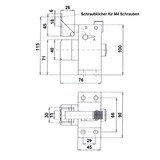 thumbnail of Türpuffer Türstopper Edelstahl gebürstet Feststellhaken Bodenmontage Türhalter
