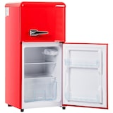 thumbnail of Retro Kühlschrank 88x45x42 Rot mit 60L Volumen, 22L Gefrierfach, 38L Kühlbereich, LED-Beleuchtung, 7 Temperatureinstellungen