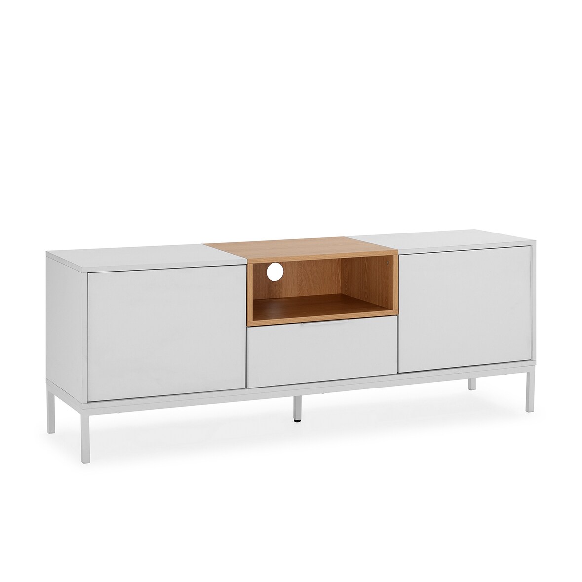 Meuble Tv Nieve 2 portes 1 tiroir couleur Blanc