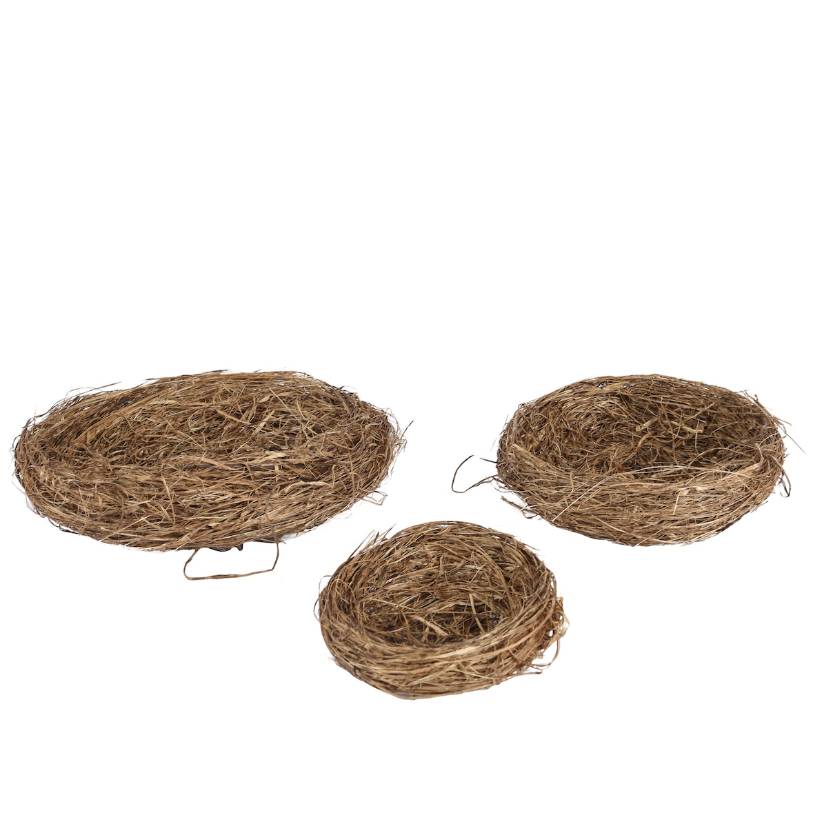 3 Vogelnester aus Gras leer 20x4cm zum Basteln und Dekorieren zu Ostern - Deko Osternest Natur - Naturnest braun - Naturgetreues Nest Osterdekoration