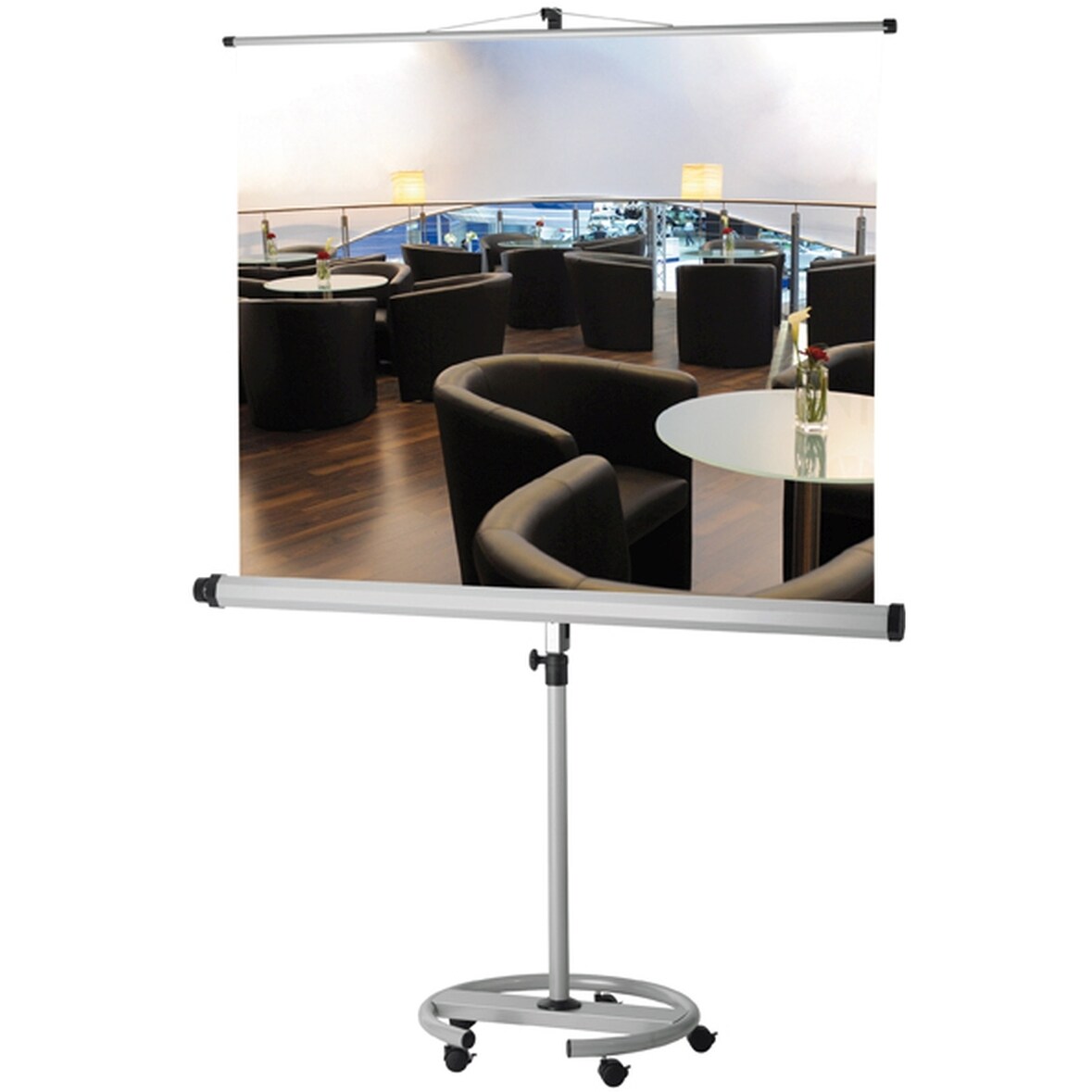 Stativ-Leinwand Pro Mobil 200x200cm Bildformat 1:1 manuell
