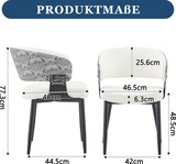 thumbnail of Polsterstuhl mit Armlehnen aus Kunstleder Weiß/Schwarz, Metallbeine schwarz, ergonomische Rückenlehne