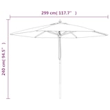 thumbnail of vidaXL Sonnenschirm mit Holzmast Sandfarben 299x240 cm