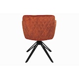 thumbnail of Esszimmerstuhl Drehstuhl 180 Grad mit Armlehnen Samtbezug Braun Rautenmuster klein SAMOS