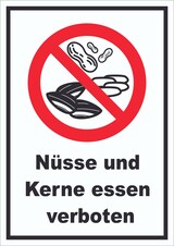 thumbnail of Nüsse und Kerne essen verboten Schild A2 (420x594mm)