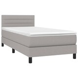 thumbnail of vidaXL Boxspringbett mit Matratze & LED Hellgrau 100x200 cm Stoff