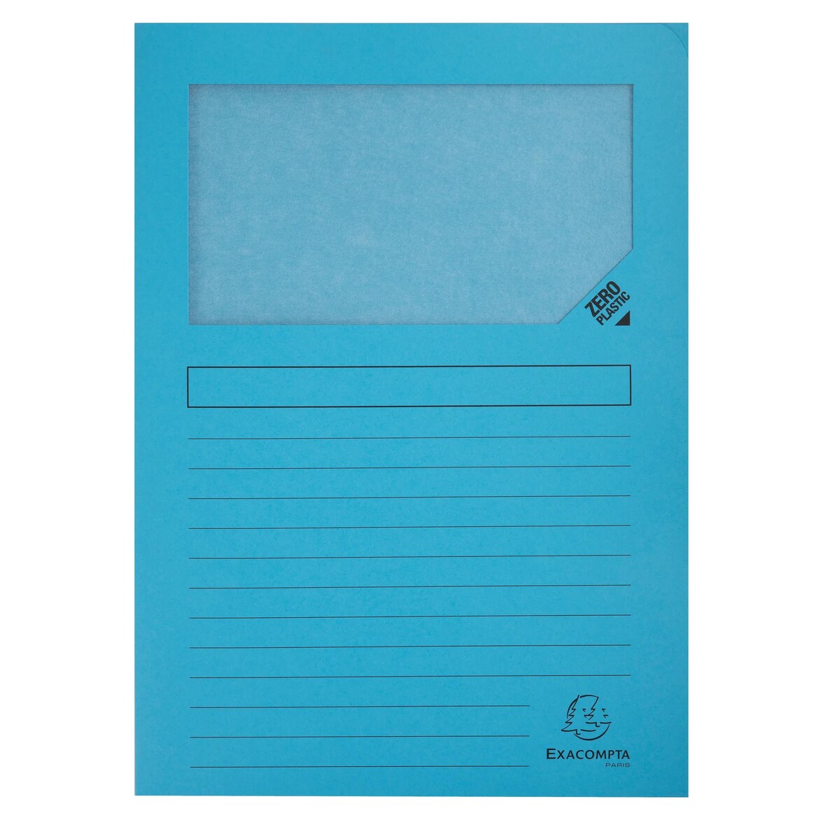 Exacompta - Réf. 50162E - Paquet de 100 chemises à fenêtre sans plastique SUPER 160 g/m² - dim 22 x 31 cm pour A4 - bleu vif