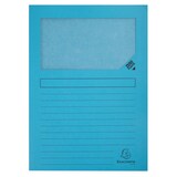 thumbnail of Exacompta - Réf. 50162E - Paquet de 100 chemises à fenêtre sans plastique SUPER 160 g/m² - dim 22 x 31 cm pour A4 - bleu vif