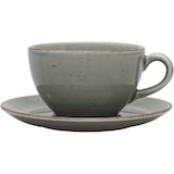 thumbnail of Lubiana Set 12 Obertassen, Serie Aida, grau, braun gesprenkelt, 280 ml