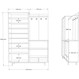 thumbnail of Meuble d'entrée avec placard à chaussures et patères Sylvie marron, anthracite Hanah Home