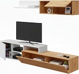 thumbnail of Dmora Einbaufertige Wand Miami, TV-Ständer für Wohnzimmer, Wohnzimmerkomposition mit Wohnwand und Regal, 220x40h44 cm, Asteffekt Eiche und Weiß