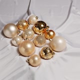 thumbnail of Christbaumkugel Weihnachtskugel Glas 3 Größen glänzend matt glitzernd gold 12St