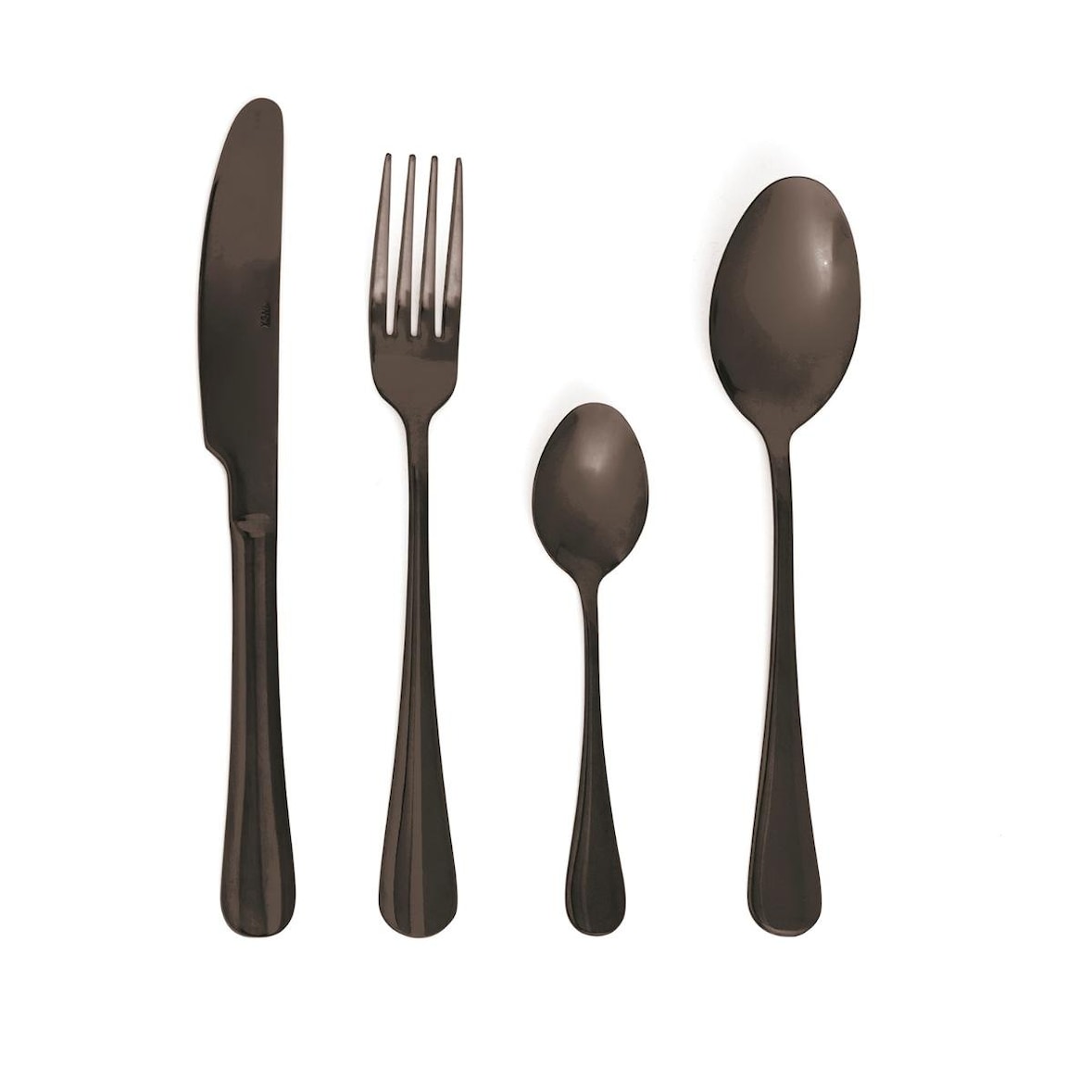 Quid Lot De 24 Couverts En Acier Inoxydable 26 Cm - 2 Mm Celebrart noir