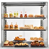 thumbnail of MBH - Vitrina de sobremesa 600 mm con 2 estantes y gran visión para hostelería. Expositor profesional de cristal para bollería, panadería y bar.