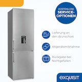 thumbnail of Exquisit Kühl-Gefrierkombination KGC5265-70-H-WS-010E inoxlook | Nutzinhalt: 268 L | Wasserspender | 4*-Gefrieren | Standgerät
