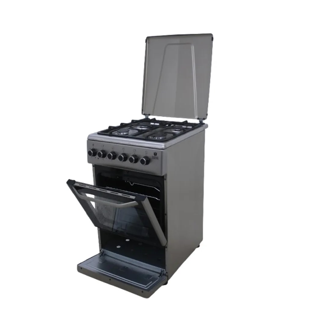 Gasline Gas-Elektro Standherd mit Elektrobackofen SHGE5060INX mit Gaskochfeld 50cm Edelstahl