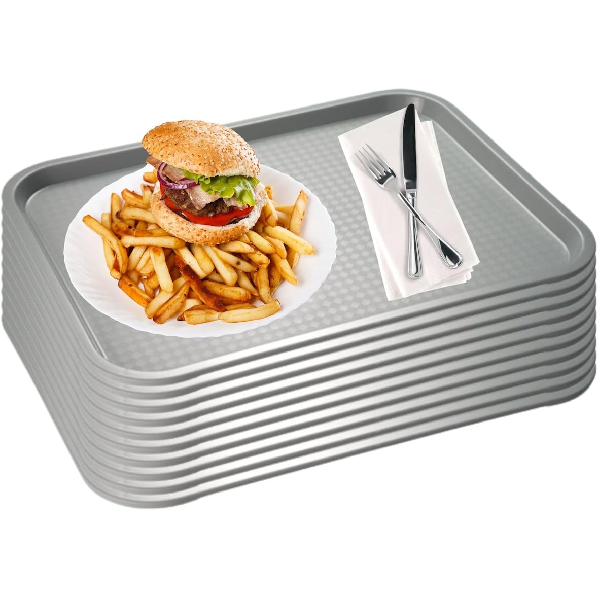 APS 10er Set APS Fast Food-Tablett/Serviertablett 35 x 27 cm, H: 2 cm