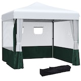 thumbnail of Outsunny Tenda Dobrável Tenda de Jardim com Proteção UV30 Altura Ajustável em 3 Níveis 2 Janelas e Bolsa de Transporte 2,7x2,7cm Branco e Verde