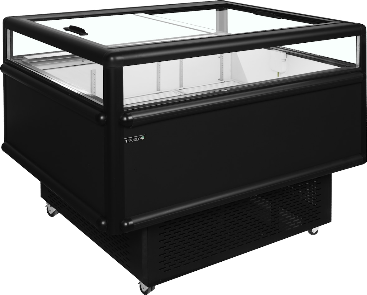TEFCOLD Impuls-Kühl/Tiefkühlinsel in schwarz   UHD201 /Black 200l Schwarz RAL9005