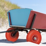 thumbnail of Relaxdays 2x Sackkarrenrad, 3.00-4 Zoll, 260 x 85 mm, pannensichere Vollgummireifen, 20mm Achse, bis 80 kg, rot-schwarz