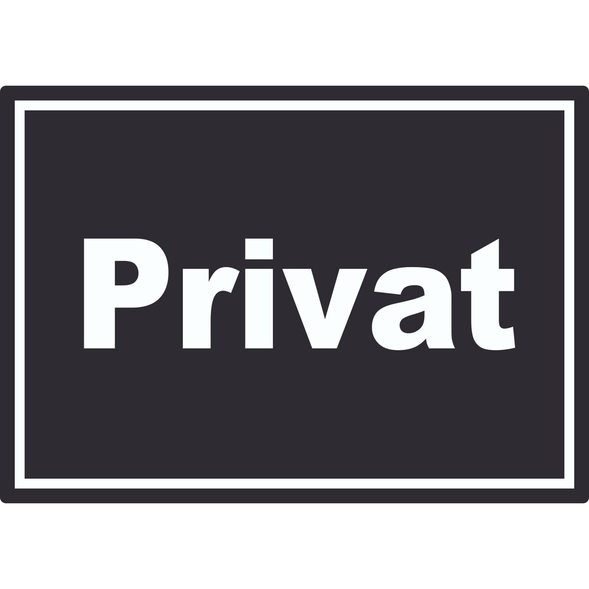 Privat Aufkleber weiß-schwarz A9 (37x52mm)