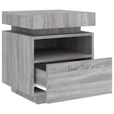 thumbnail of vidaXL Nachttisch mit LED-Leuchten Grau Sonoma 40x39x48,5 cm