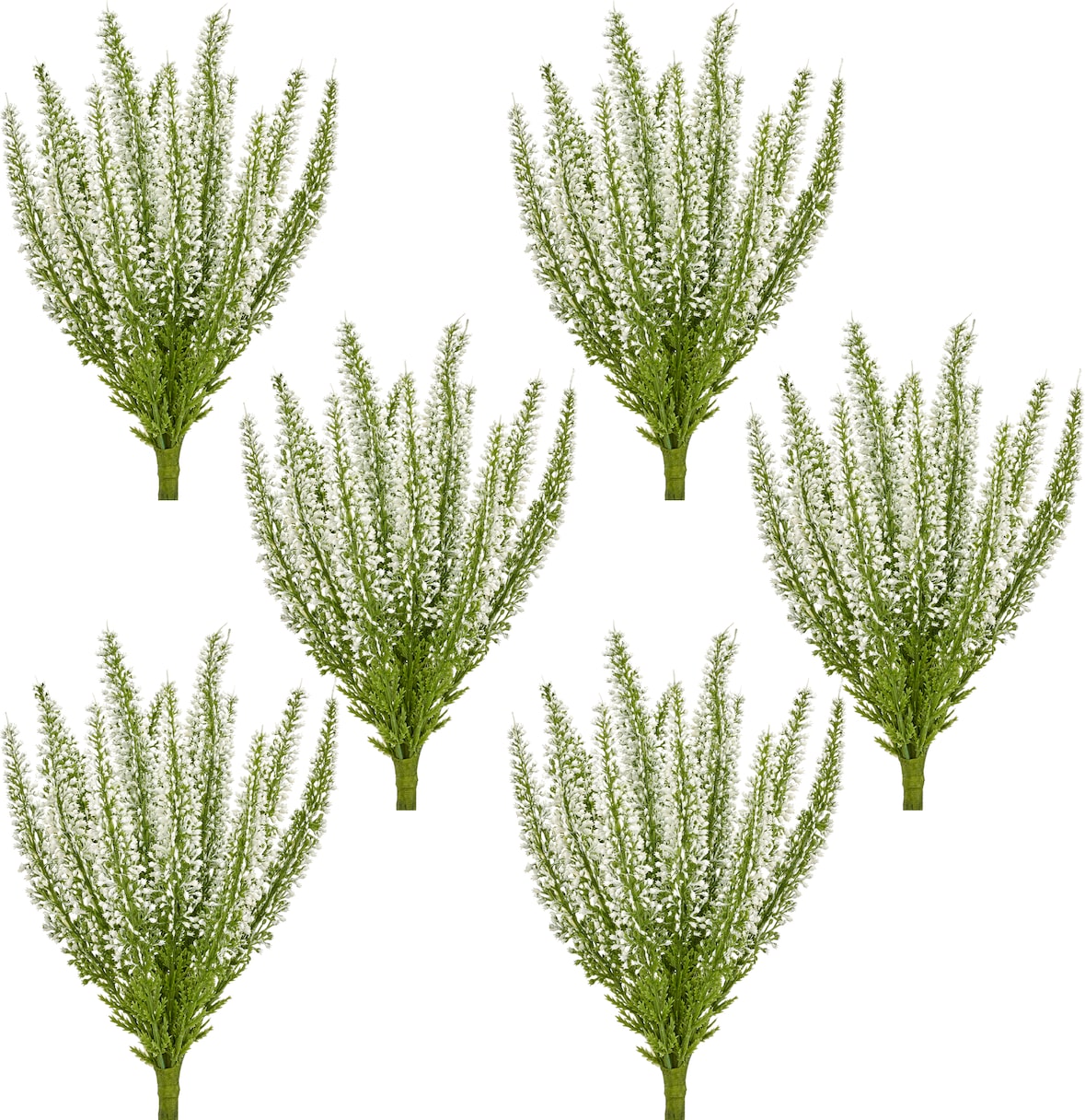 CREATIV green künstliche Pflanze Calluna, ca. 29cm, weiß, 6er Set