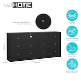 thumbnail of WellHome - Aparador Doble con 6 cajones en color Negro 144 x 31 x 69 cm - Ebro Black
