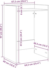 thumbnail of vidaXL Waschmaschinen-Schrank Graues Sonoma 67,5 x 48 x 97 cm