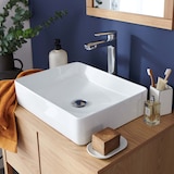 thumbnail of Vasque rectangulaire à poser en céramique blanche 47 x 36 cm ROMY