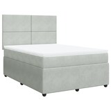 thumbnail of vidaXL Boxspringbett mit Matratze Hellgrau 140x200 cm Samt