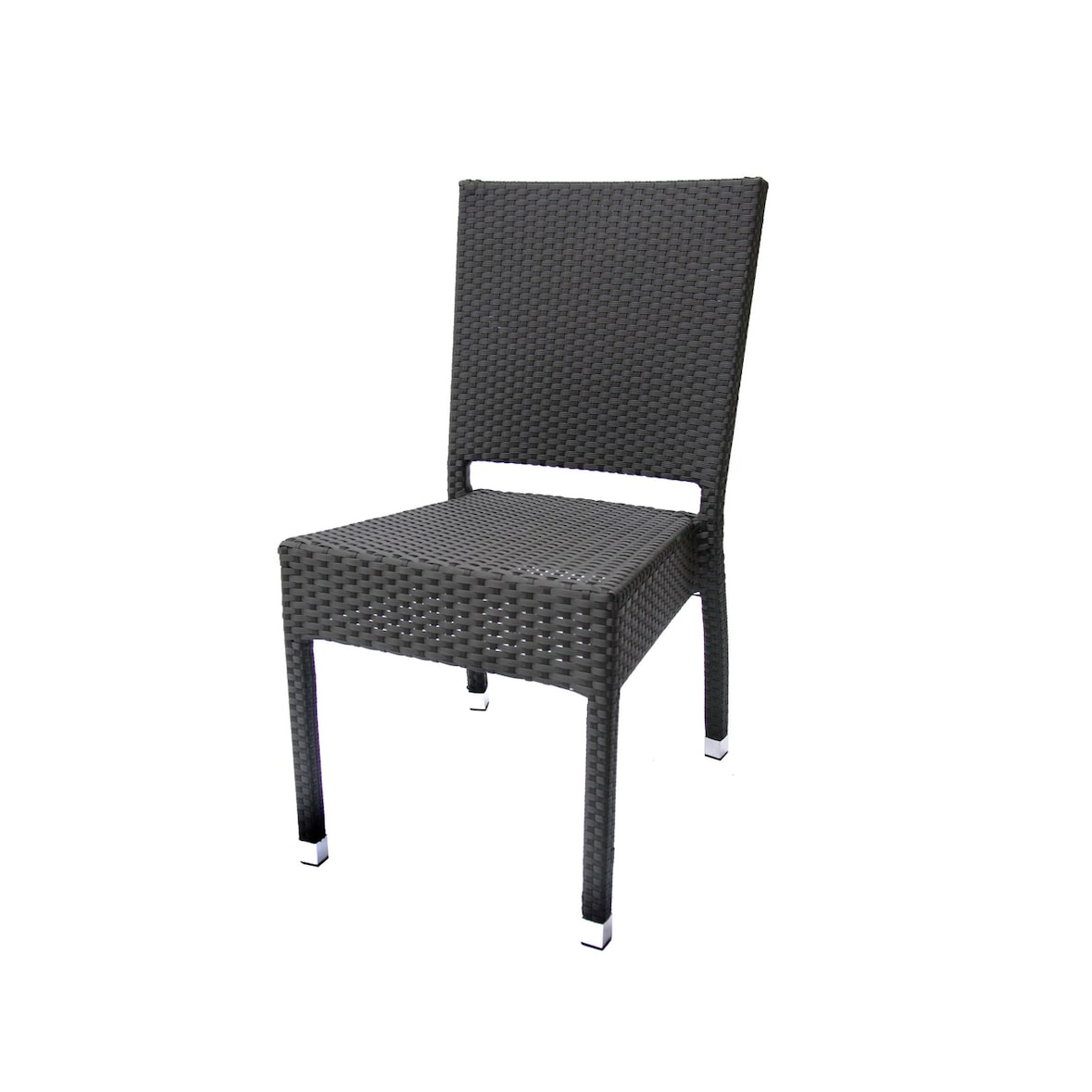 METRO Professional Sedia da bistrot Barbados, alluminio / polyrattan, 46 x 59 x 86 cm, impilabile, senza braccioli, nera