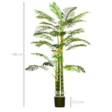 thumbnail of HOMCOM Planta Artificial Palmeira Areca com Vaso e 30 Folhas Decoração para Interior e Exterior Ø19,5x190 cm Verde