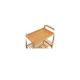 thumbnail of COSTWAY Bamboo Carrito de servicio en ruedas, Carrito de cocina con 3 estantes y manijas, Estante de almacenamiento con ruedas extraíbles