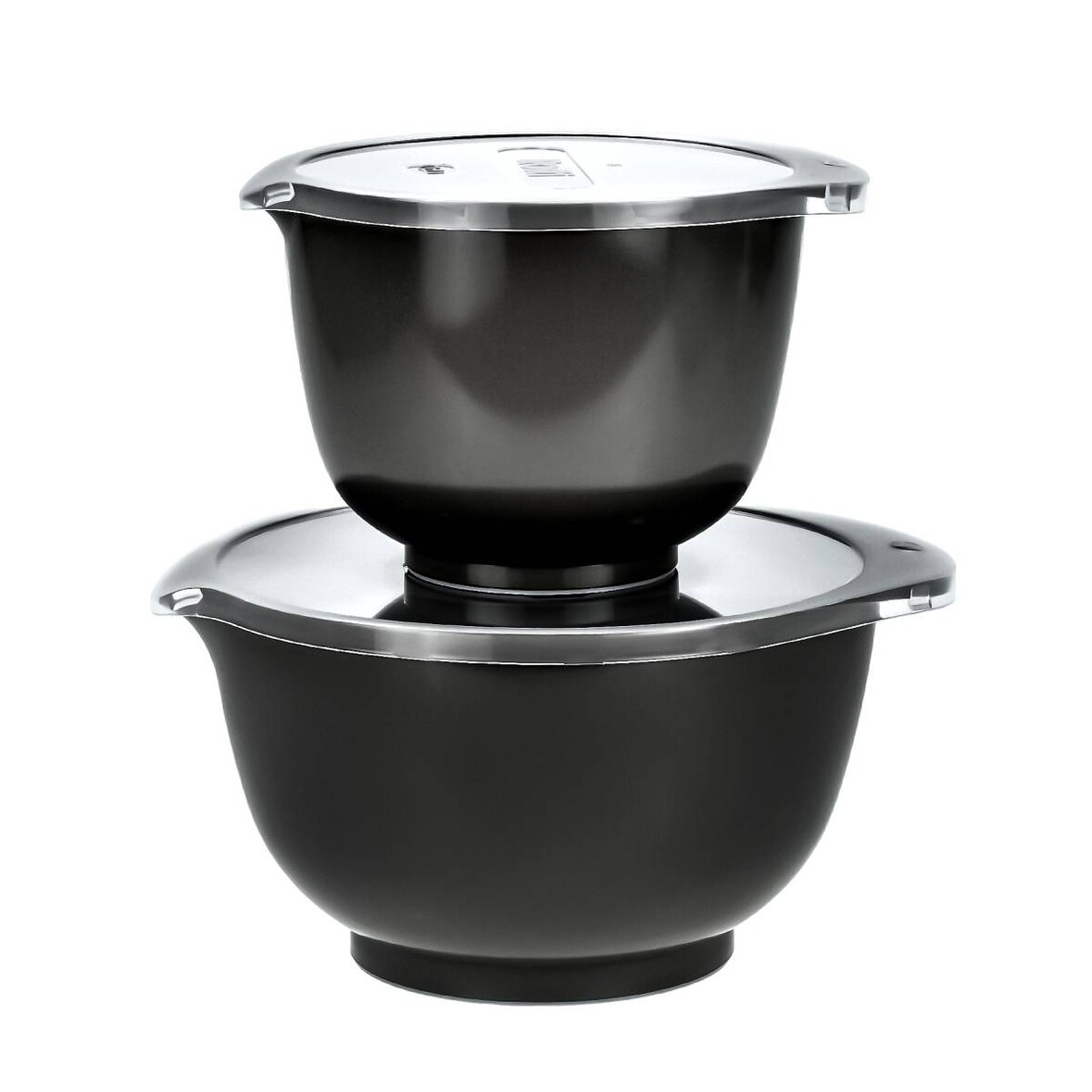 Rosti Rührschüssel Set 2tlg. mit Deckel "Margrethe" New schwarz (carbon black) 1,5+3,0L