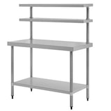 thumbnail of Mesa acero inoxidable con estantes altos 120x60