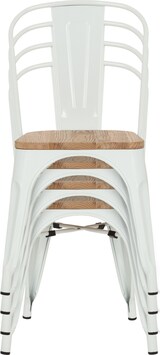 thumbnail of Stuhl VANTAGGIO COMFORT W metallic weiß / Sitz Echtholz hell hjh OFFICE