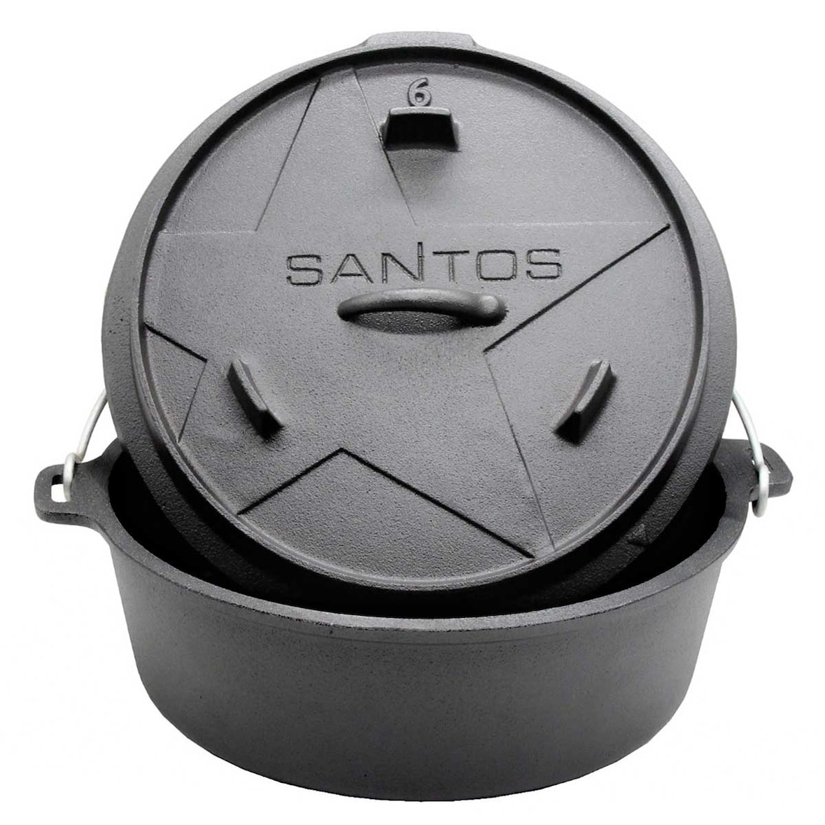 SANTOS BBQ Dutch Oven 6qt ohne Füße
