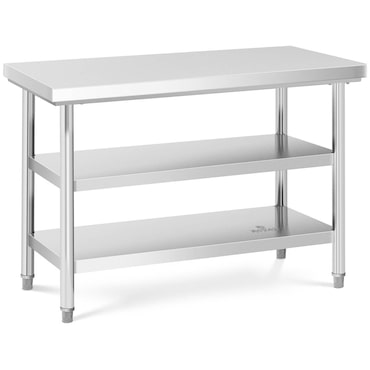 Royal Catering - RVS werktafel - ECO - 120 x 60 cm - 500 kg - tussenplank -